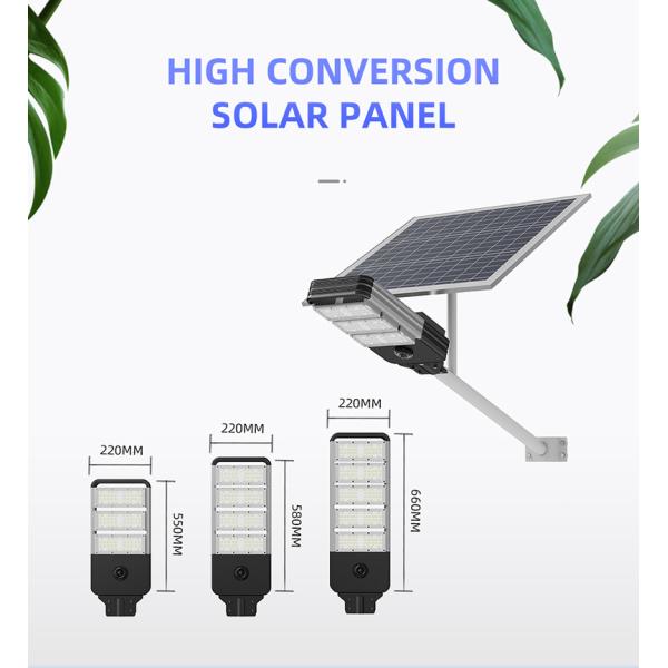 200 Watt Solar Powered LED Street Lights Bulb 4 Heads Long Working Time 58x22x9cm