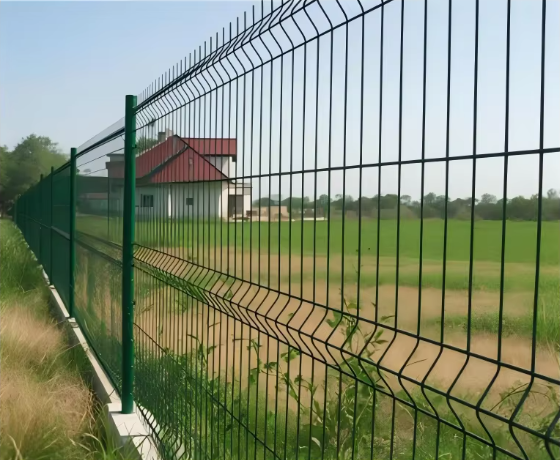 Green Powder Coated 3D Bending Fence Metal Wire Mesh V shaped