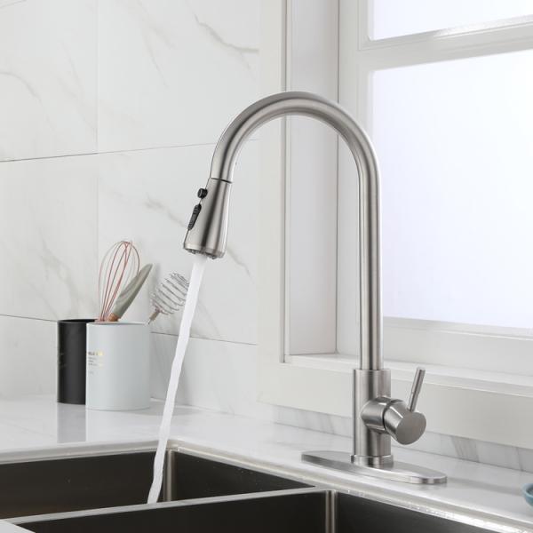 Hotel SUS 304 Brushed Black Pull Out Hot And Cold Water Bathroom Kitchen Sink Mixer Faucets