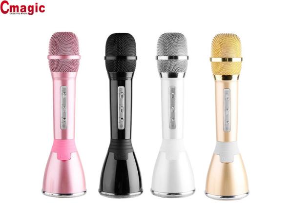 Pink Wireless Bluetooth KTV Microphone For Karaoke Player 1000mAh Battery Capacity