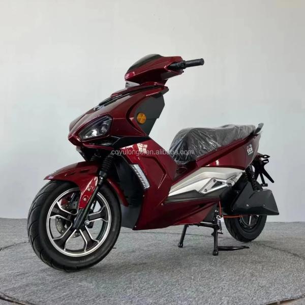 Potente 1500W/2000W Motor Motocicleta elétrica com freio de disco duplo e pneu de 12 polegadas