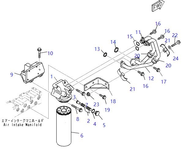 6217-51-5103 6217515103 Oil Filter Head Support For KOMATSU PC400 PC450 PC490