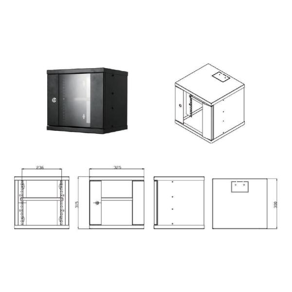 Мини 10 дюймовый Samll Wall Mount Кабинет 4u Кабинет данных Мини сетевой стойка