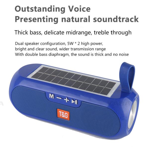 Solar Plate Wireless Portable Speaker Waterproof Boombox Stereo Music Box