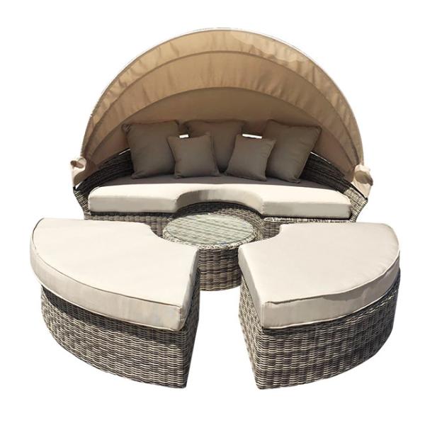 Outdoor Wicker Pool Lounge Chairs Beach Backyard Round Folding Patio Folding