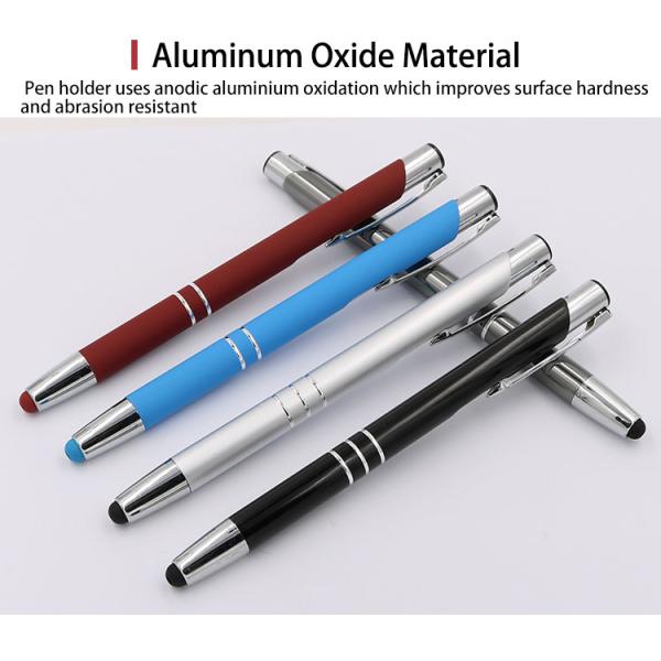 Office Metal Ballpoint Pen 2 in 1 Multifunctional Aluminum Screen Stylus Ballpoint Pen