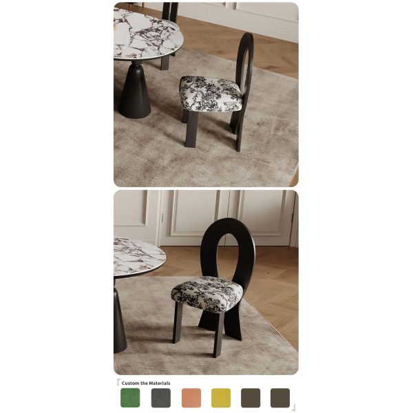 Luxury Modern Stackable Colorful Upholstered Dining Chairs Solid Wooden Dining Chair Comfortable Seating Living Room