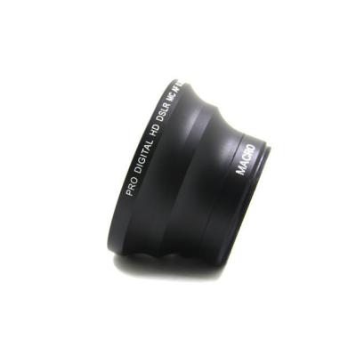 Black High Definition Camera Lenses Additional lens Magnification 0.38X 52mm