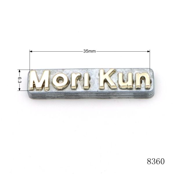 Handbag Hardware Metal Label Logo Custom Metal Letter Logo Plate for Fashion Bag Parts Accessories