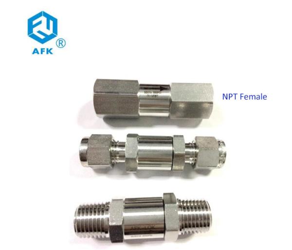 Válvula de verificação masculina de aço inoxidável de alta pressão 3000PSI do npt de 1/4 de polegada 2Way