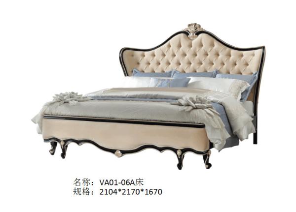 Villa house Luxury furniture factory for sale in black painting frame with Leather upholstered King size Bed