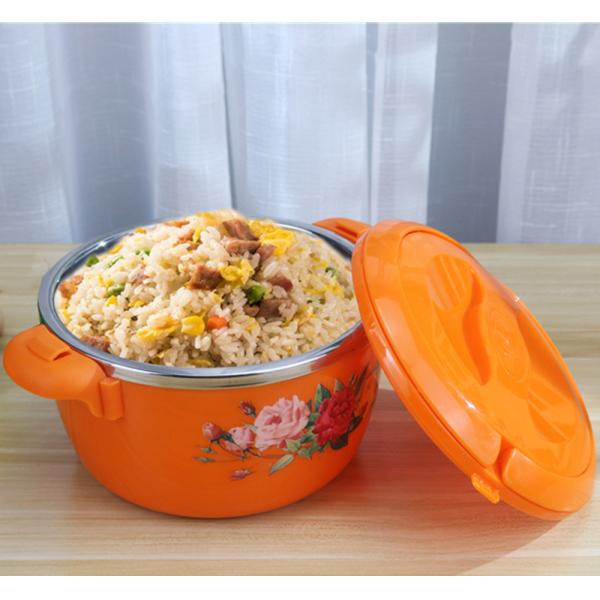 Plastic Handle Stainless Steel Fresh Hot Pot Eco 4pcs Lunch Box Set for School