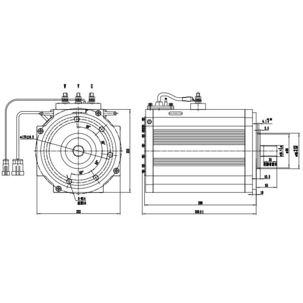 Durable bearings 8kW AC motor for Electric forklift walking motor