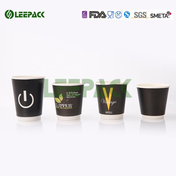 Personalized Disposable Paper Cups , Single Wall / Double Wall Ripple Coffee Cup