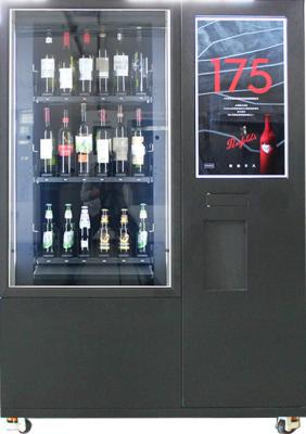 Máquina de venda automática grande do vinho da garrafa do tela táctil com o aceitante remoto da plataforma e do Bill da moeda