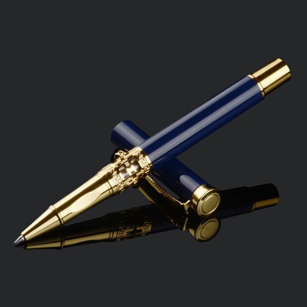 El estilo chino de papel de escritorio de negocios de metal conjunto hueco fuera de la cabeza del dragón bolígrafo de rodillo