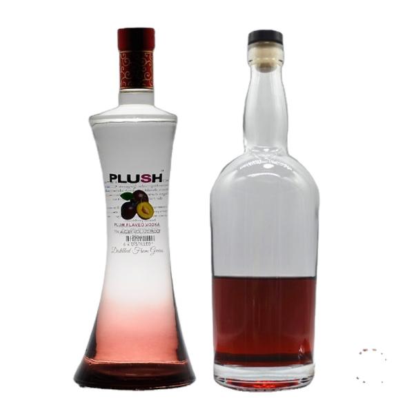 700ml 750ml 1000ml Spirit Glass Bottles with Decal Super Flint Glass Collar Material