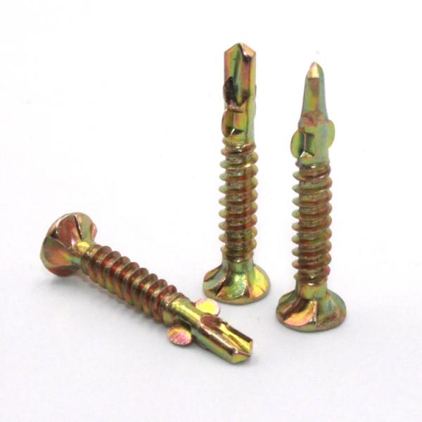 ISO9001 2015 Certified Black/Blue Zinc Plated Carbon Steel Self-Drilling Screw with Wing Cross Flat CSK Head