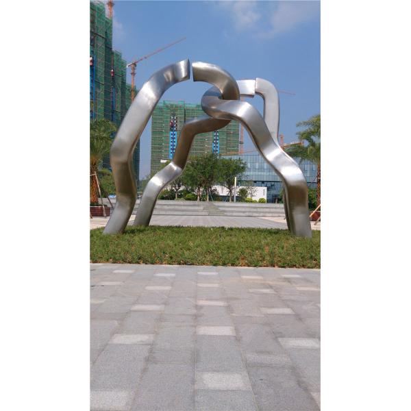 Matte Brushed Large Outdoor Metal Sculpture Abstract Metal Garden Figures