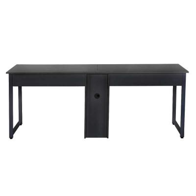 Black 300LBS Capacity 2 Person Computer Desk / Two Person Office Desk