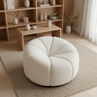 Single Seat Lazy Recliner Sofa with Pumpkin Design Small Comfy Accent Chair for Bedroom or Living Room Filled with Sponge