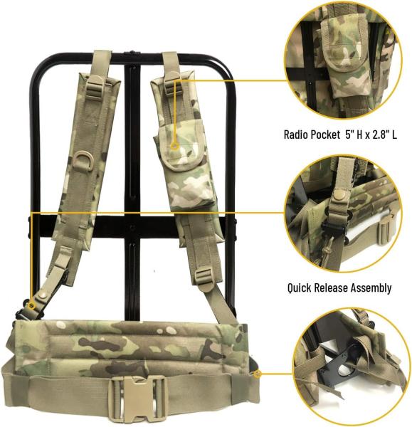Hiking Waterproof Army Waist Rucksack, Military Pack Army Survival Combat Rucksack Backpack