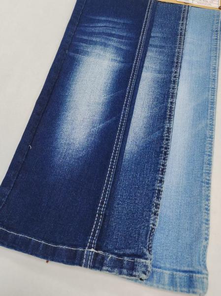 75%Cotton Vertical Bamboo Yarn Stretch 9.1oz Denim Fabric 10S For Lady Jeans
