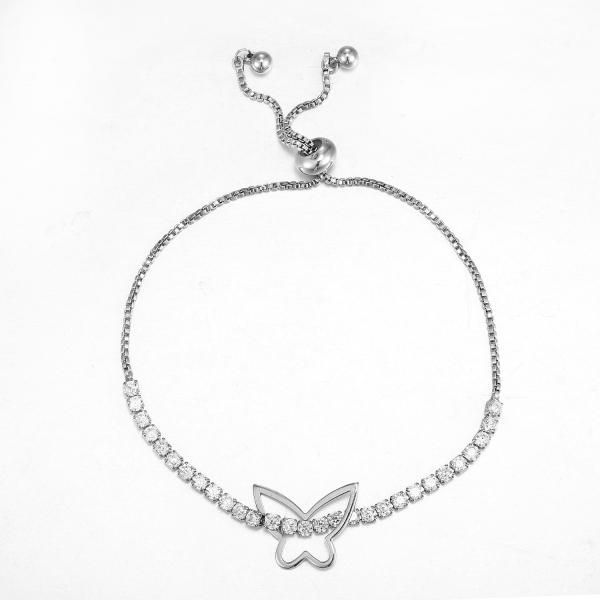 6,5 браслет приятельства ювелирных изделий алфавита браслета 7.0g CZ дюйма 925 серебряный