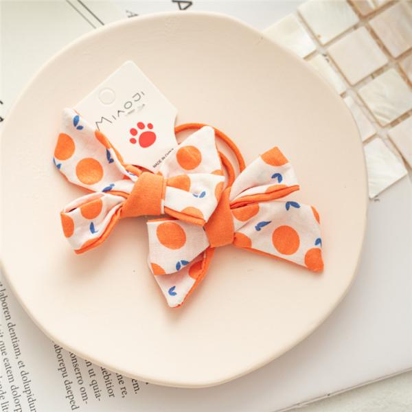 Handmade DIY elastic accessories Children's floral plaid hair rope girl cute cartoon baby hair bow rubber band