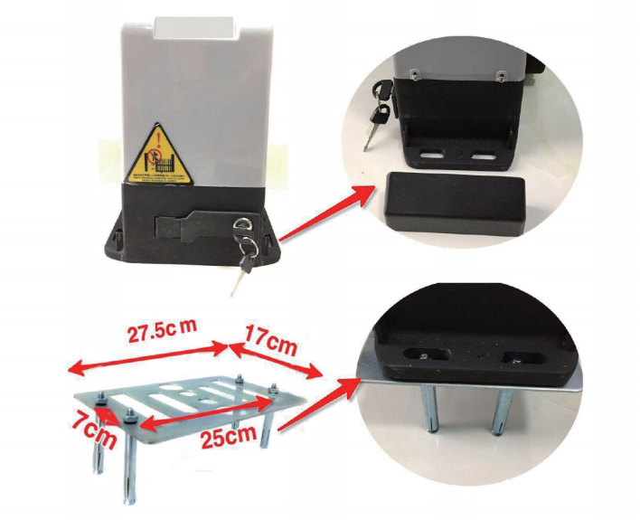 AC 110V 220V Sliding Door Opener With Remote Control For Courtyard Doors