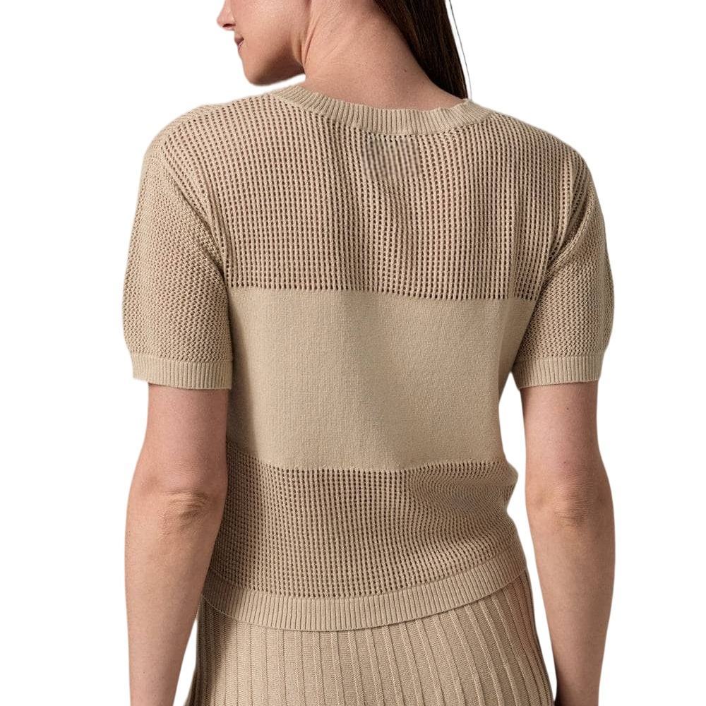 Breathable 100% Cotton Computer Knitted Women's Sweater Knit Top for Casual Summer Wear