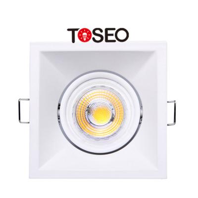 White Anti Glare Office LED Downlights Mr16 Housing Square Adjustable Downlight