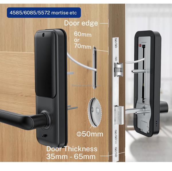 Smart Digital Door Lock with Biometric Fingerprint 35-75mm Door Thickness Multiple Unlock Methods and Cloud Storage