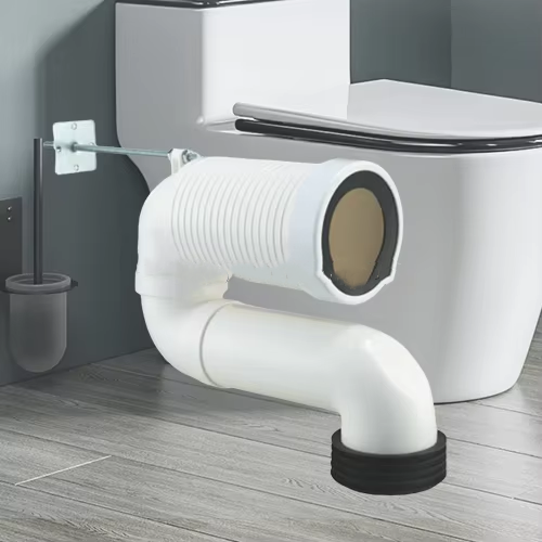 White PVC Bathroom Pipe Connector Type Toilet Accessory Toilet Sitting Basin Pipe