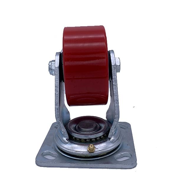 4 Inch Red Cast Iron Caster Wheel Swivel PU Casters Heavy Duty Casters
