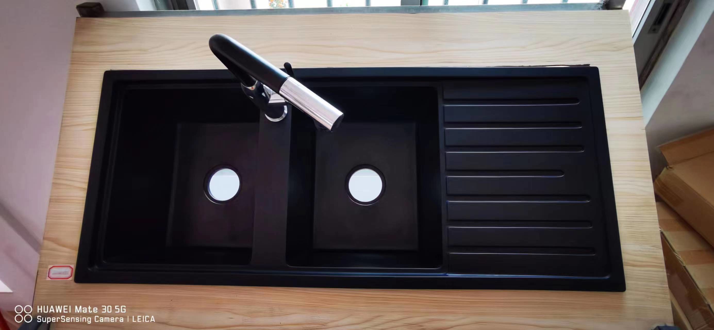 кварца таза 120*50cm кухонная раковина равного двойного каменная с Drainboard