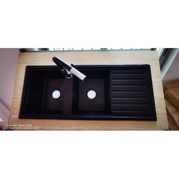 кварца таза 120*50cm кухонная раковина равного двойного каменная с Drainboard