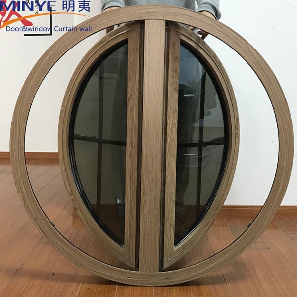 German Hardware Thermal Break Aluminum Alloy Profile Round Casement Window for Living Room