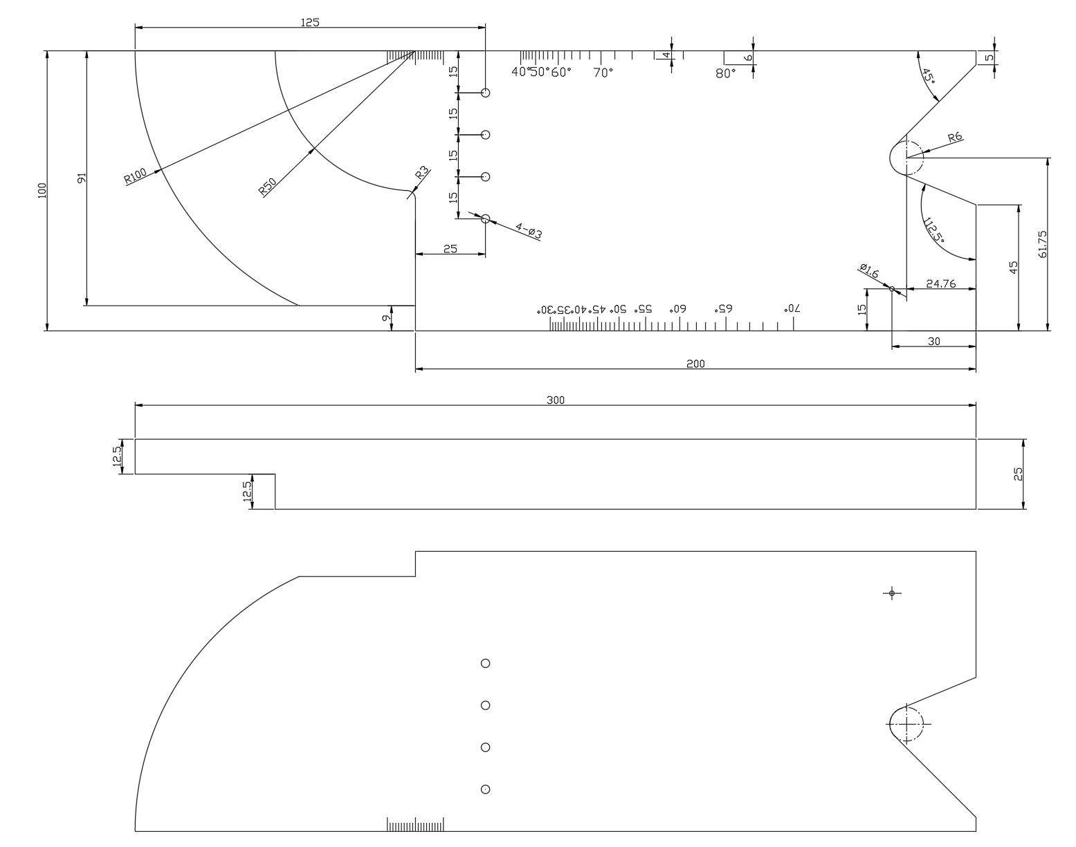 PAUT IIW Calibration Block ISO 19675 300 × 100 × 25 mm