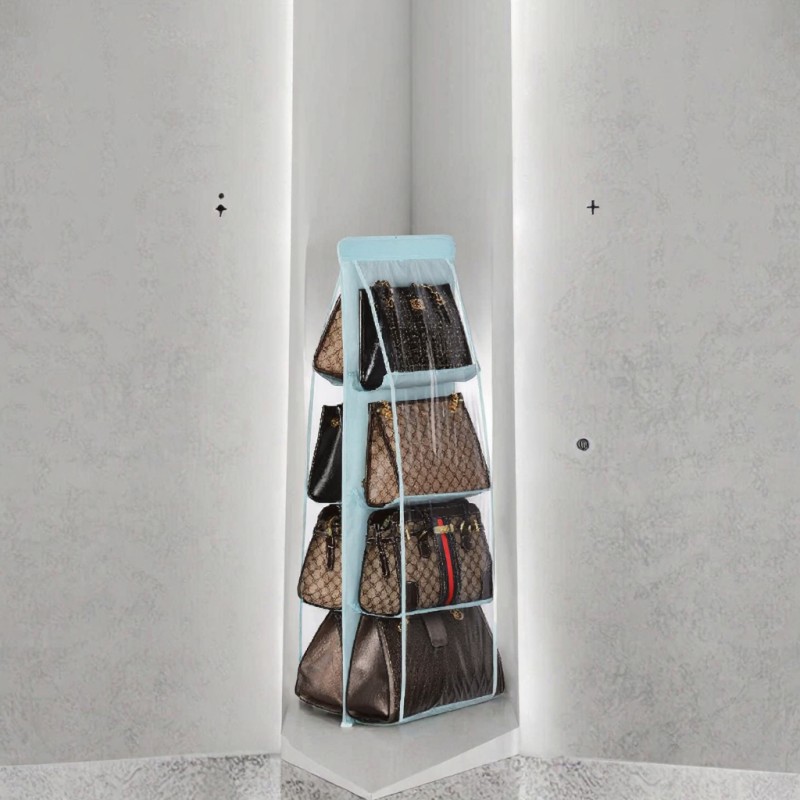 New Release Hanging Foldable Durable Fabric Handbag Organizer for Wardrobe Storage