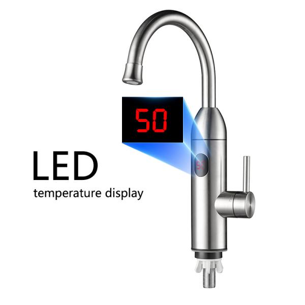 Kitchen Bathroom 304 Stainless Steel Instant Electric Heating Tap With Digital Display