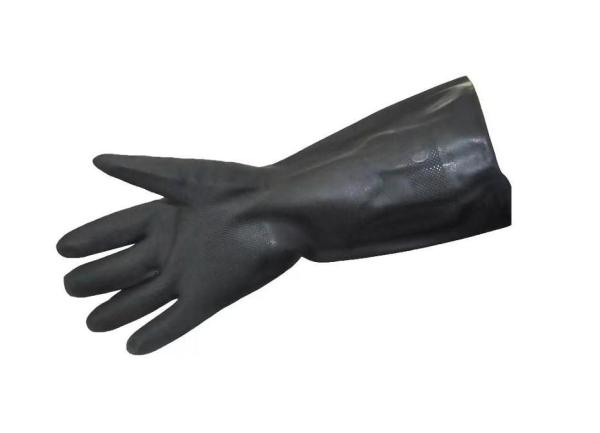 Solvent Resistance Neoprene Chemical Gloves Diamond Grip 330mm Heavy Duty