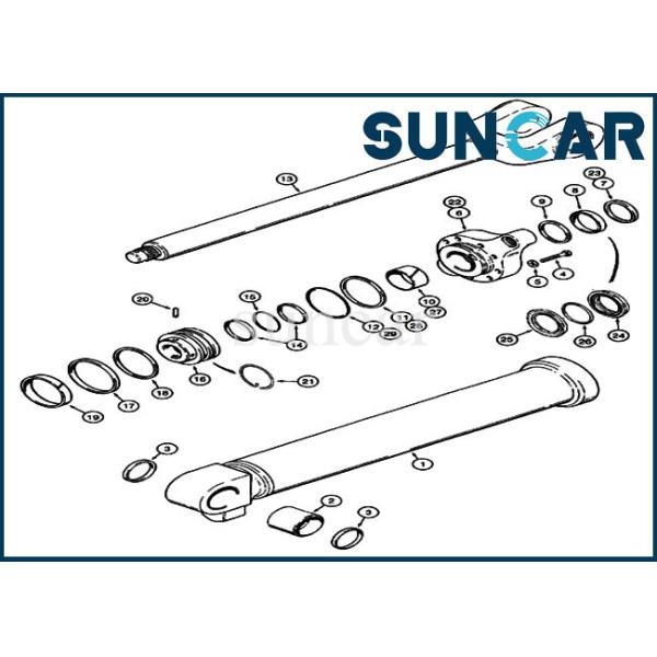 Hydraulic Oil Sealing Kit 1542883C1 Lift Cylinder Repair Seal Kit Fits Loader 921 921C 921B CASE Machine