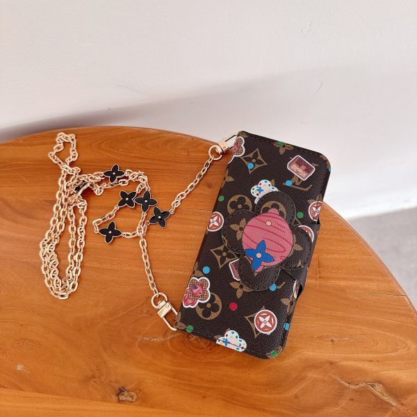 LV Left and Right Card Slot Leather Case for iPhone 17 Pro Max