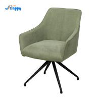 Modernas cadeiras de couro estofadas de sala de jantar sem braços com pernas de metal Dc-7522