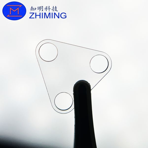 Custom Sapphire Triangular Component with High-Precision Through-Hole
