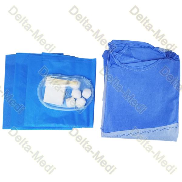 Clinic Disposable Surgical Kits With Surgical Gown Cotton Swab Gauze Cotton Ball