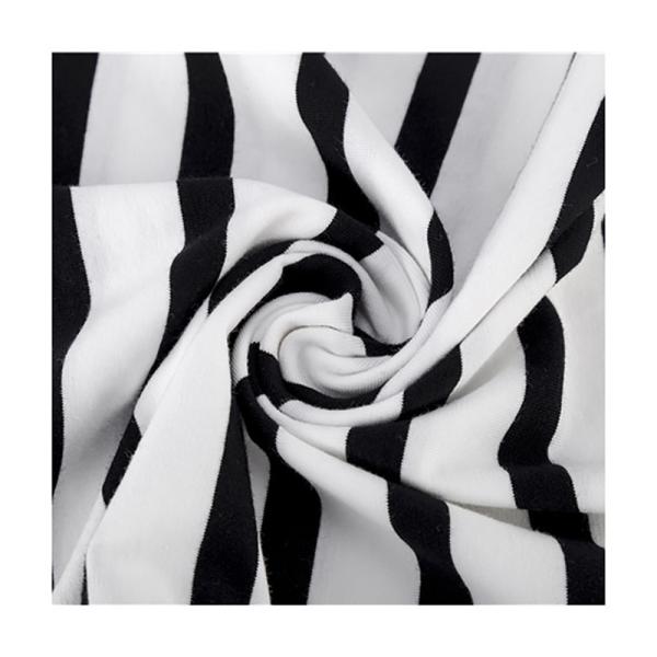 Чистый хлопок Striped текстура 170gsm 175cm черно-белой кожи ткани дружелюбная