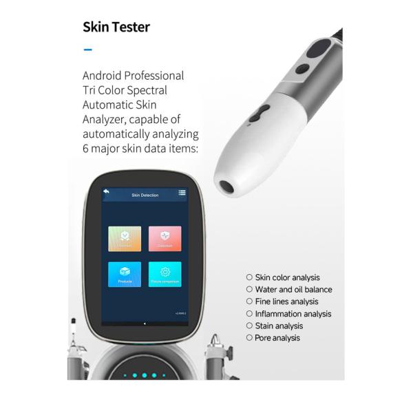 AzulMarino 8W máquina de enfriamiento de la piel de pie 10.1 pulgadas pantalla táctil a color tratamiento facial dirigido