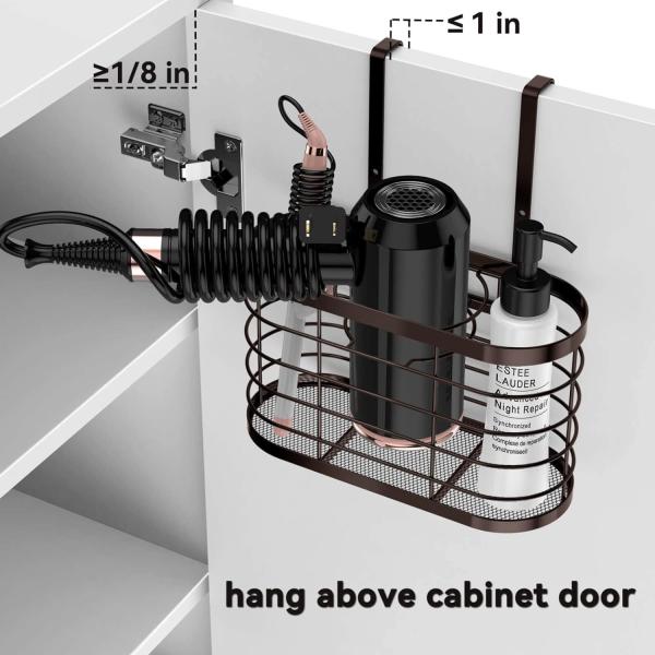 Удобная и стильная дверь настенного шкафа для сушилки для волос Организатор ванной комнаты